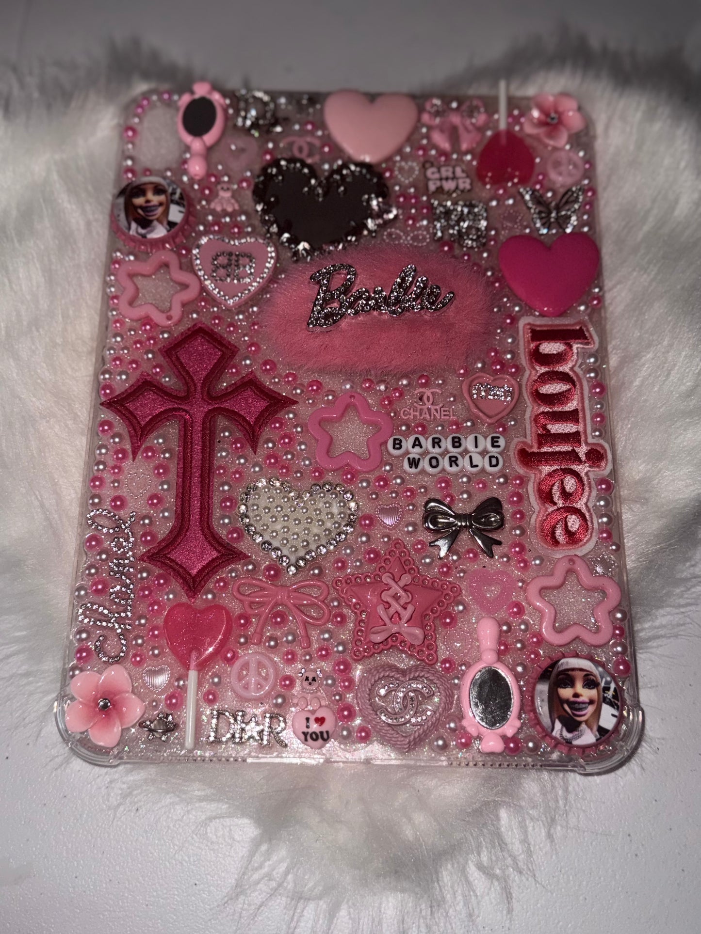 Pink barb iPad junk case