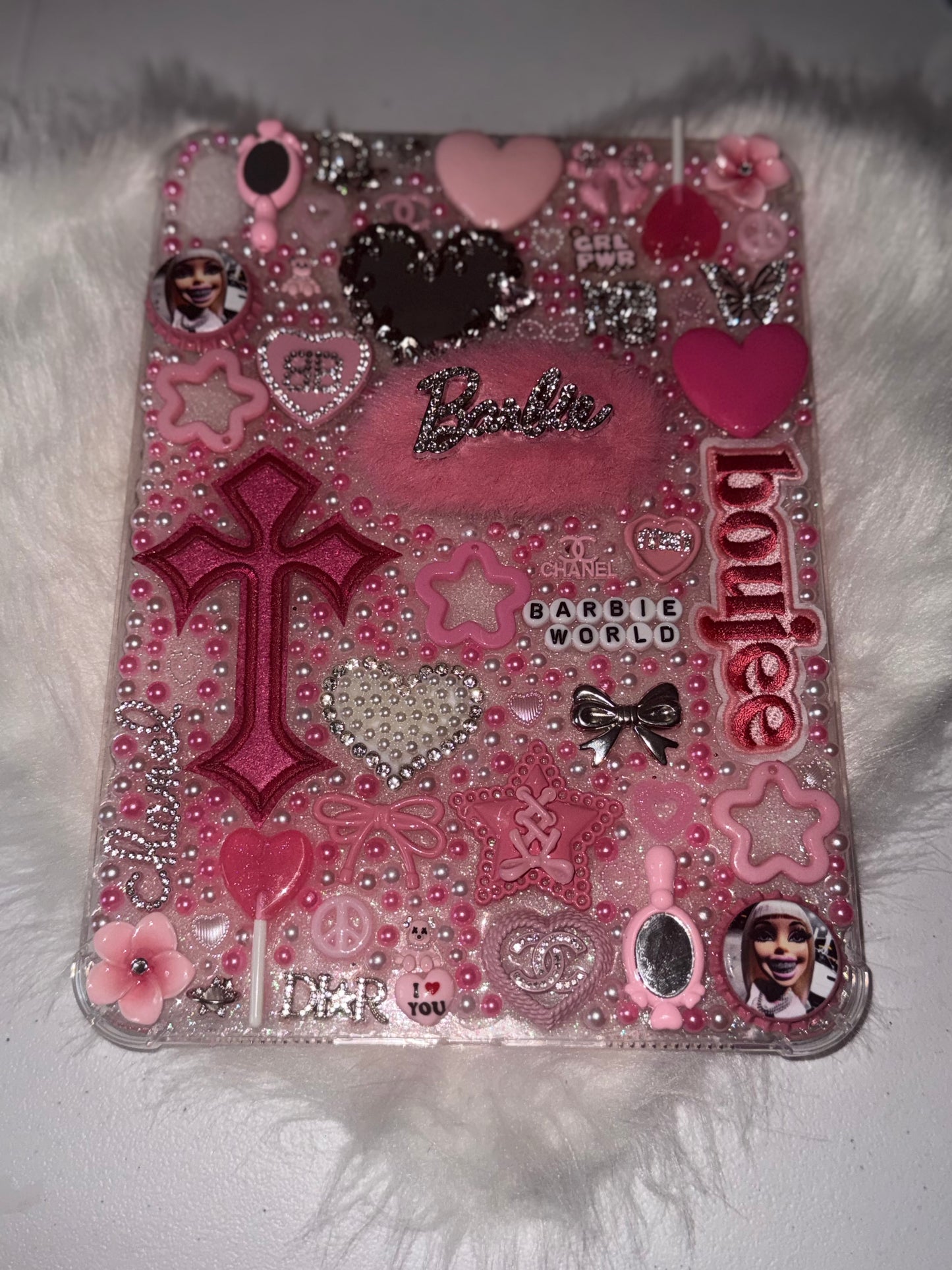 Pink barb iPad junk case